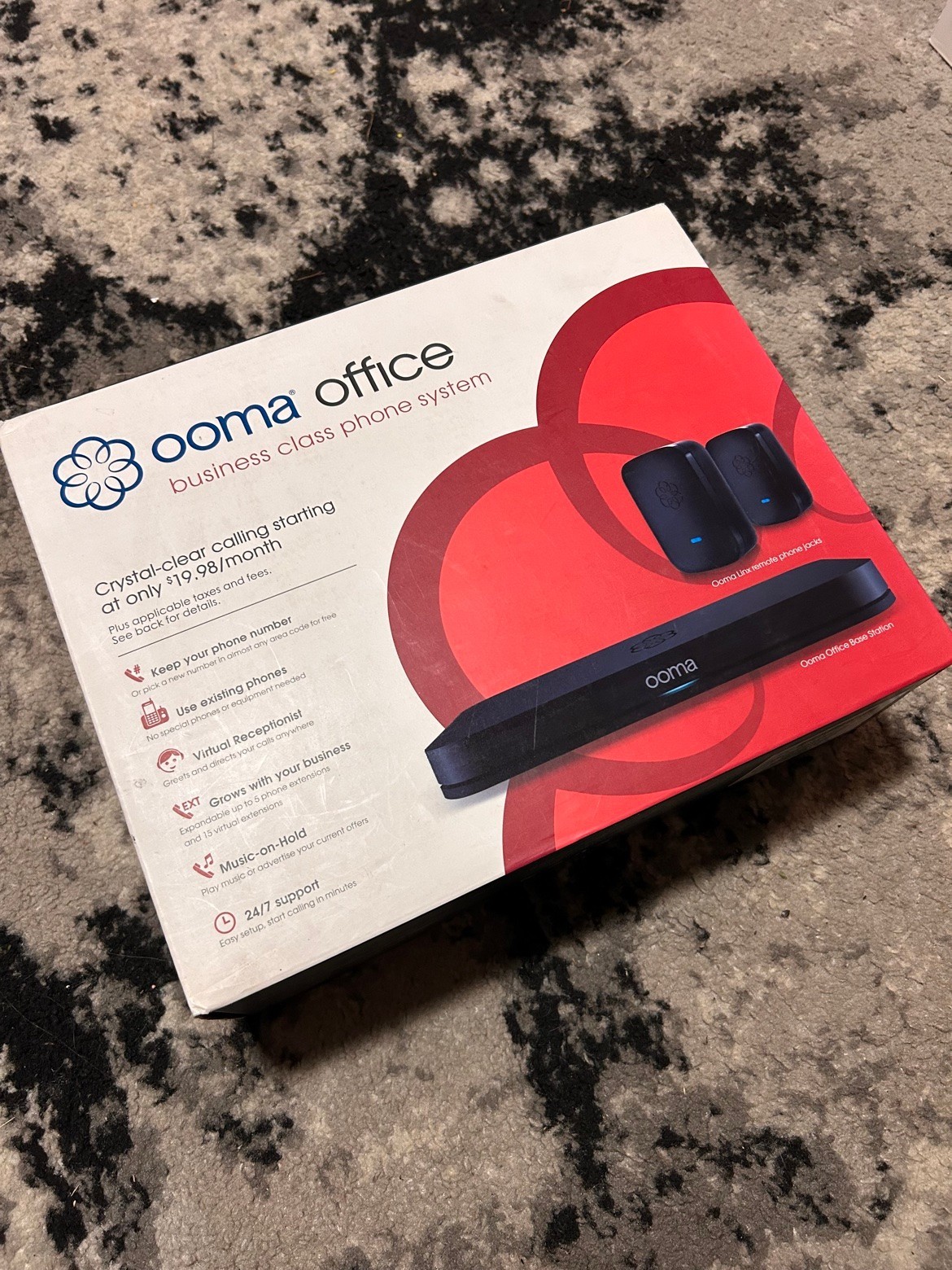 Ooma Office Business Phone System Base Station + 2 Linx New Sealed