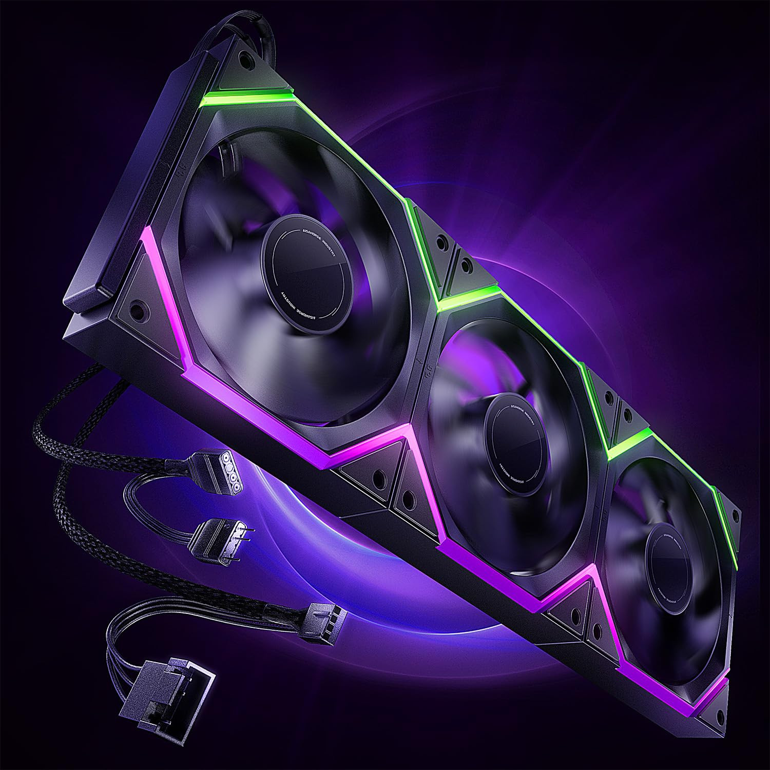 AsiaHorse Nyota Pro 120mm PC Fans ARGB PWM, Modular Daisy-Chain Design, Dual-Zon