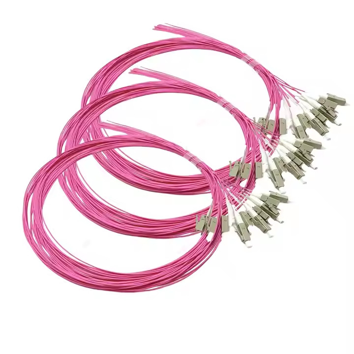 50Pcs 1.5M 50/125 OM4 LC UPC MultiMode Simplex 0.9mm Fiber Optical Pigtail Cable