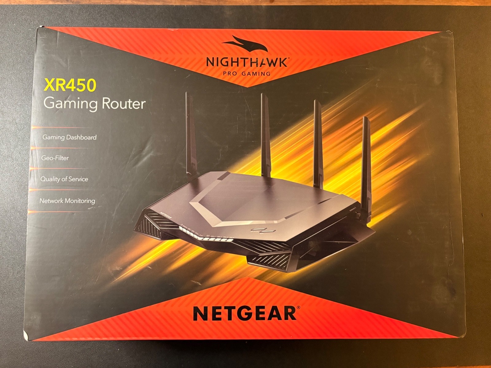 NETGEAR Nighthawk XR450 Nighthawk Pro Gaming Router w/ Box, Antennas & Adapter