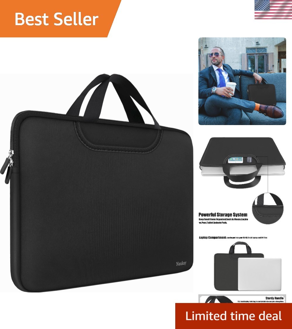 Versatile Black 15.6 Inch Laptop Sleeve: Protection with Extra Storage Space