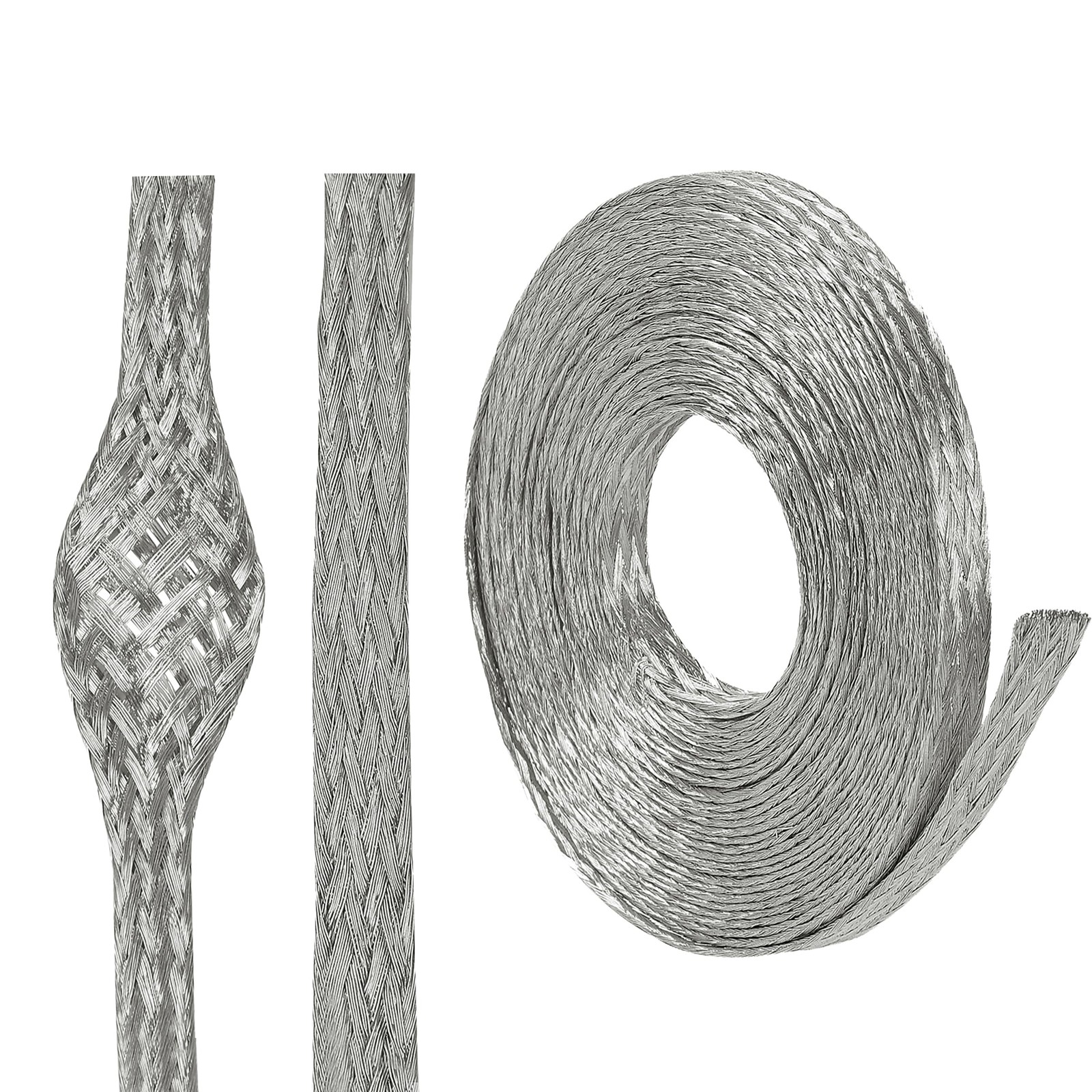 Wire Shielding Sleeve Tinned Copper Braid Ground Straps Cable Sheathing Prote...