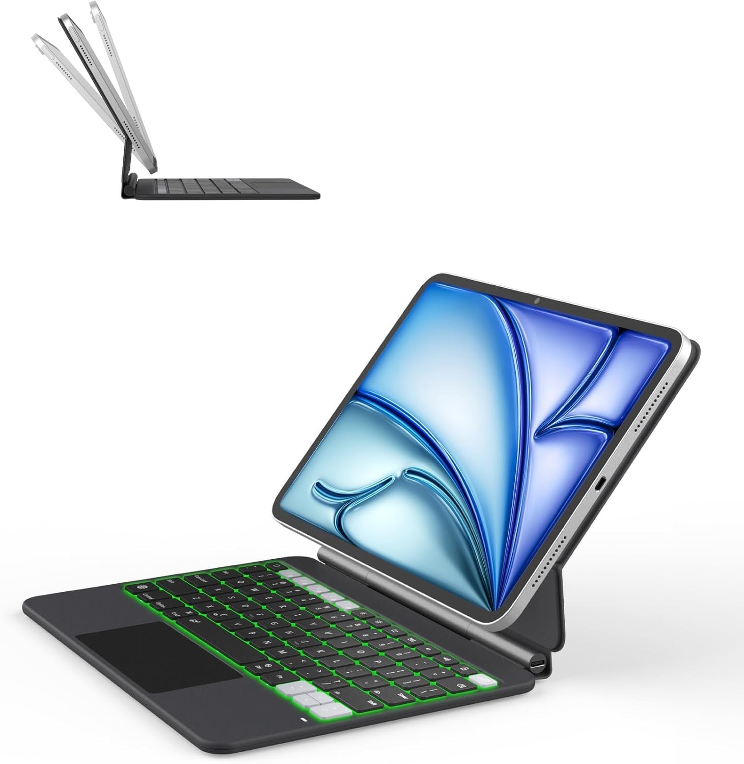 EIP Hyperkeys Keyboard Case for iPad Air 11 & iPad Pro 11 Trackpad Backlit Stand
