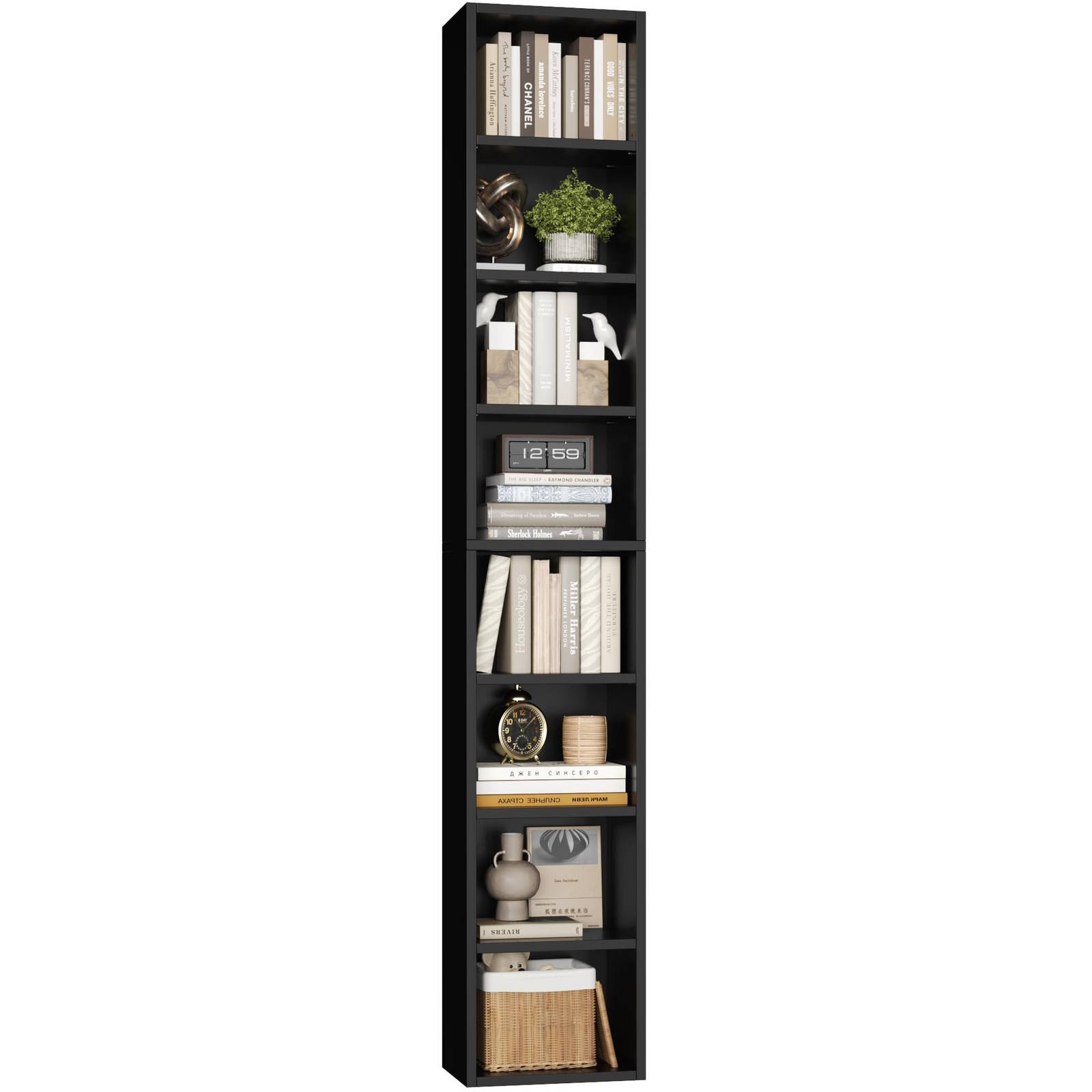 FOTOSOK 8-Tier Media Tower Rack, 11.6 X 9.3 X 70.9 Inches CD DVD Slim Storage...
