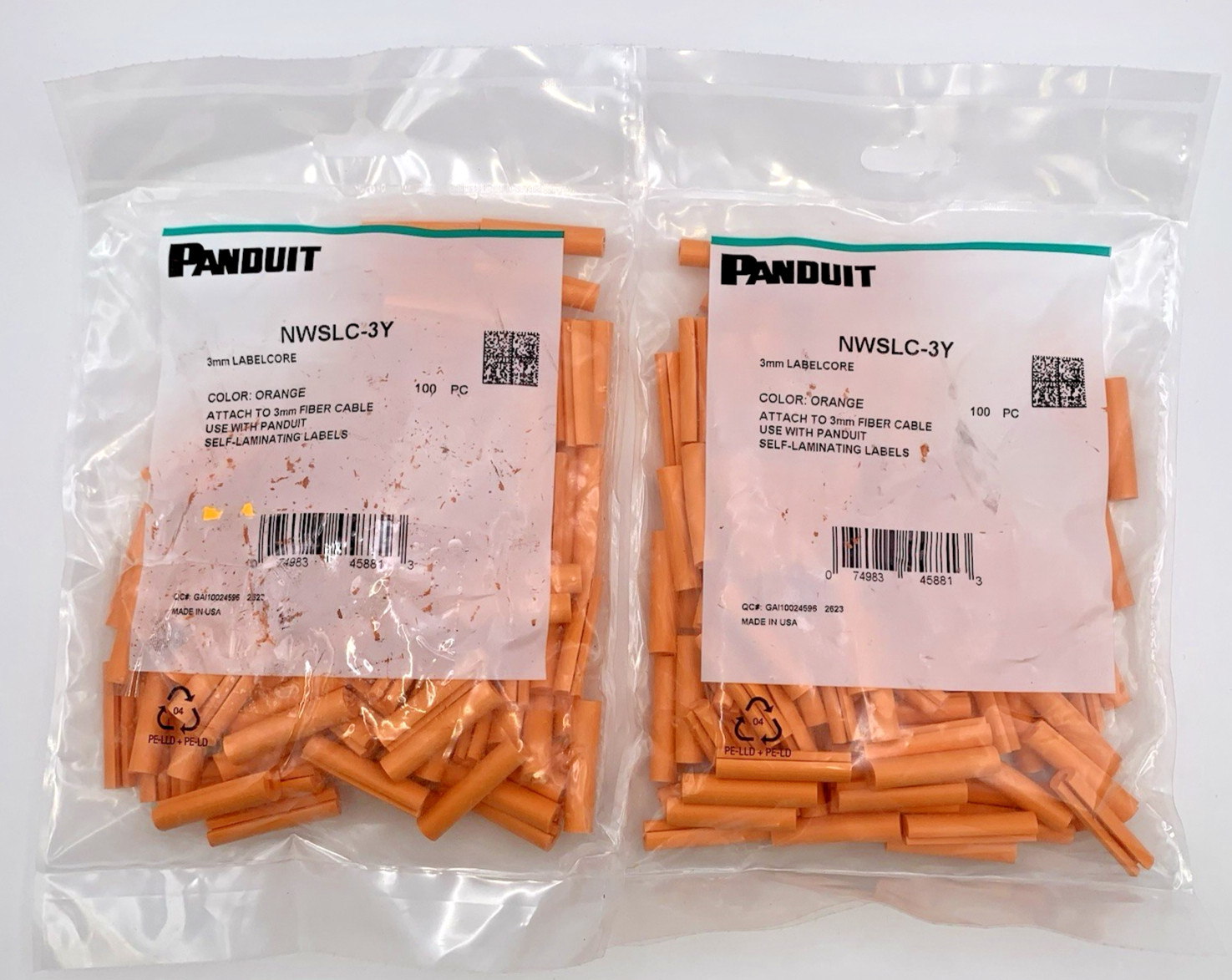 PANDUIT NWSLC-3Y 3mm LabelCore Cable Identification Sleeve Orange 200 Qty New