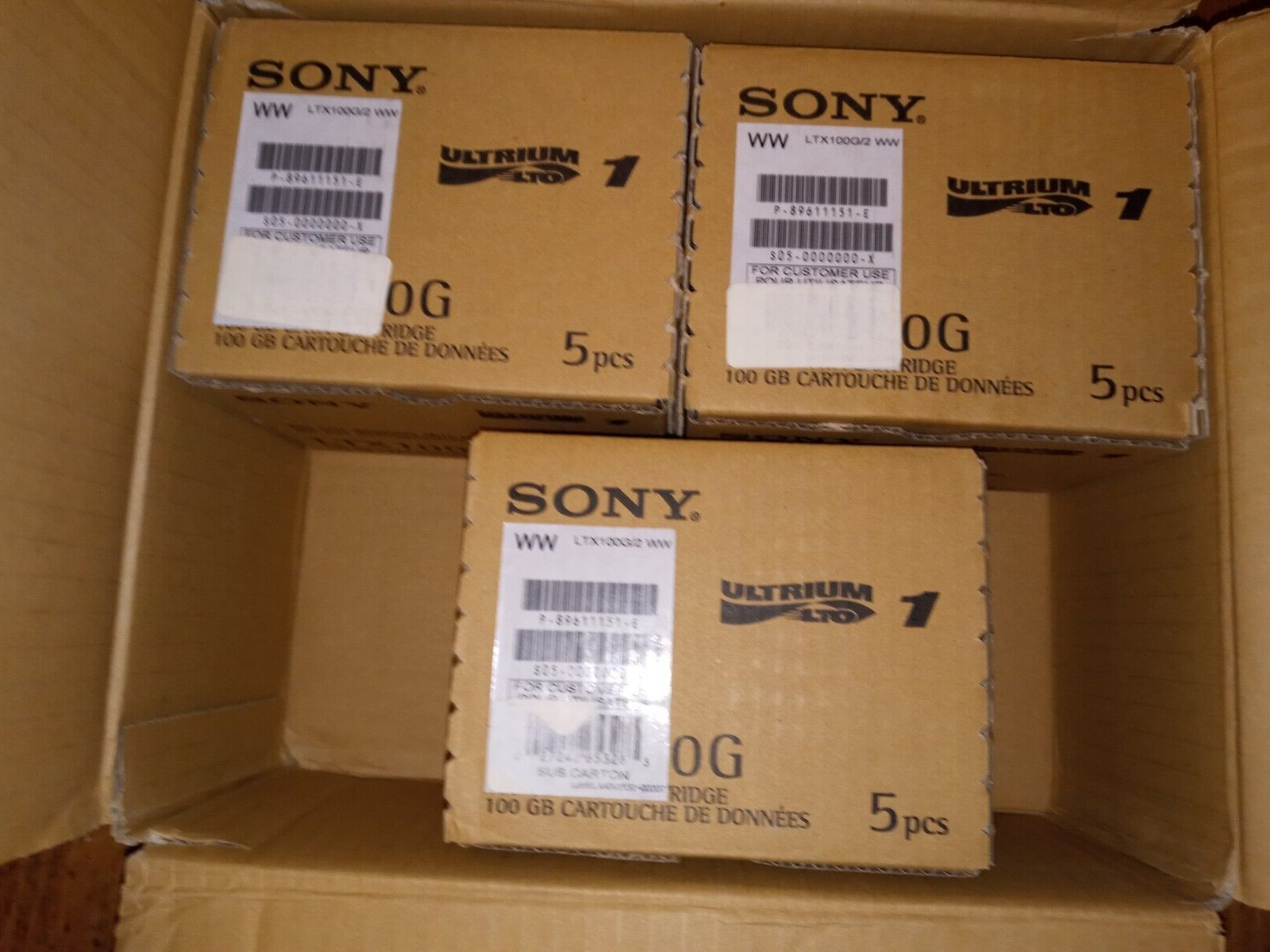 15 Sony LTX100G Ultrium LTO-1 Data Cartridges - LTO-1 - 100 GB / 200 GB