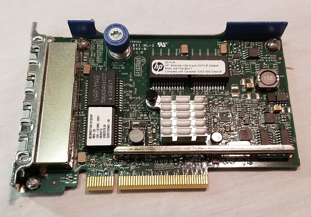 HP 331FLR Quad-Port RJ45 1GB Gigabit Ethernet Adapter Card 634025-001 629133-001