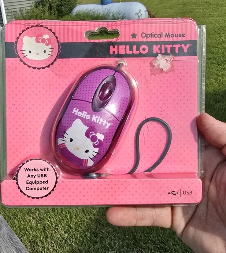2012 Hello Kitty Computer Mouse Pink Vintage Optical USB In Package Sanrio 