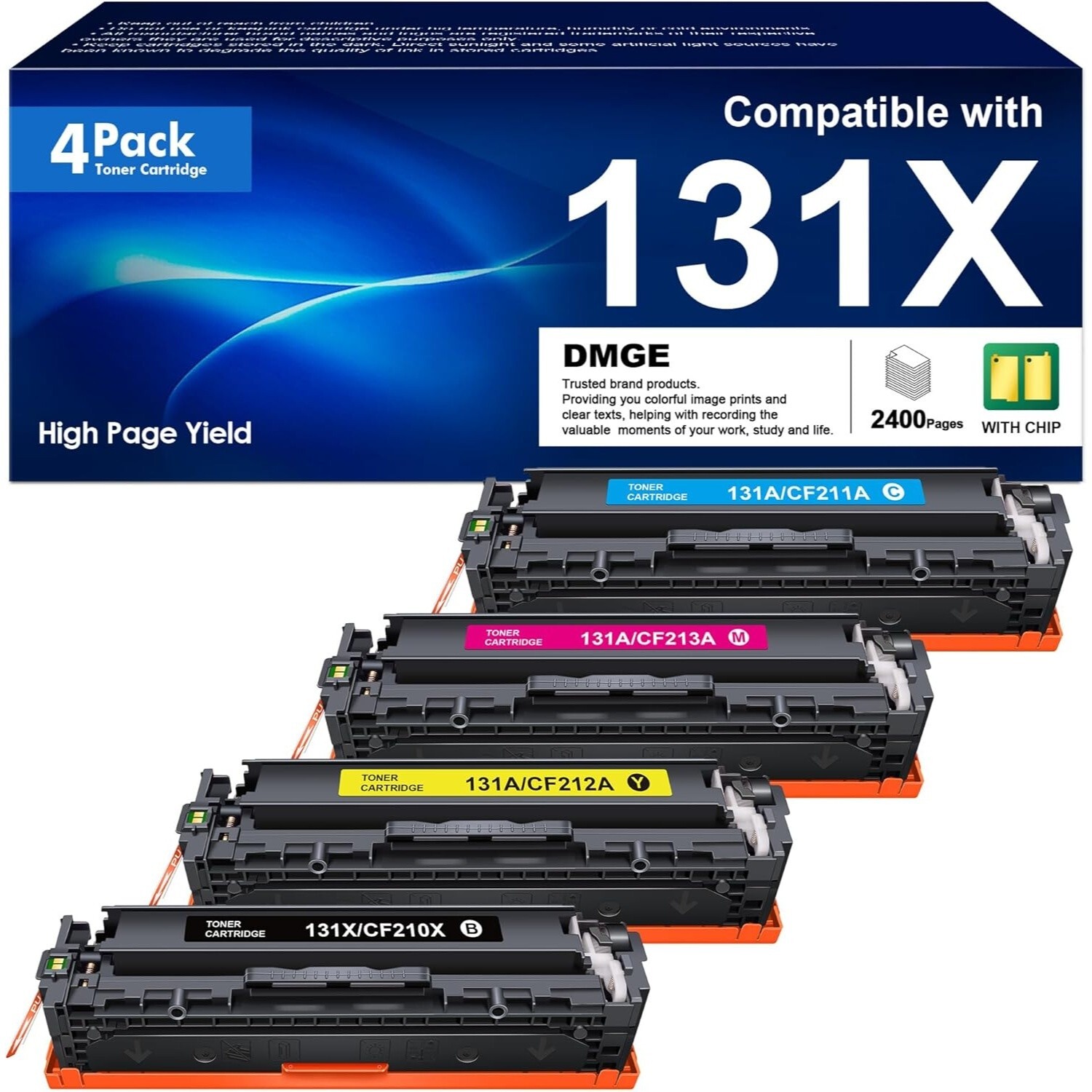 4 Pack Compatible Toner Cartridge Replacement for HP 131X 131A M276nw CF210X