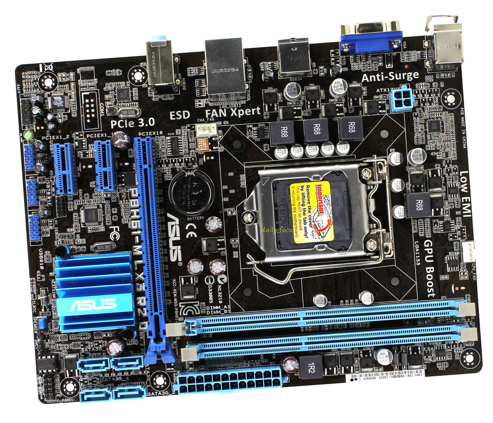 ASUS P8H61-M LX3 R2.0 Motherboard Socket LGA 1155 DDR3 Intel H61 MicroATX