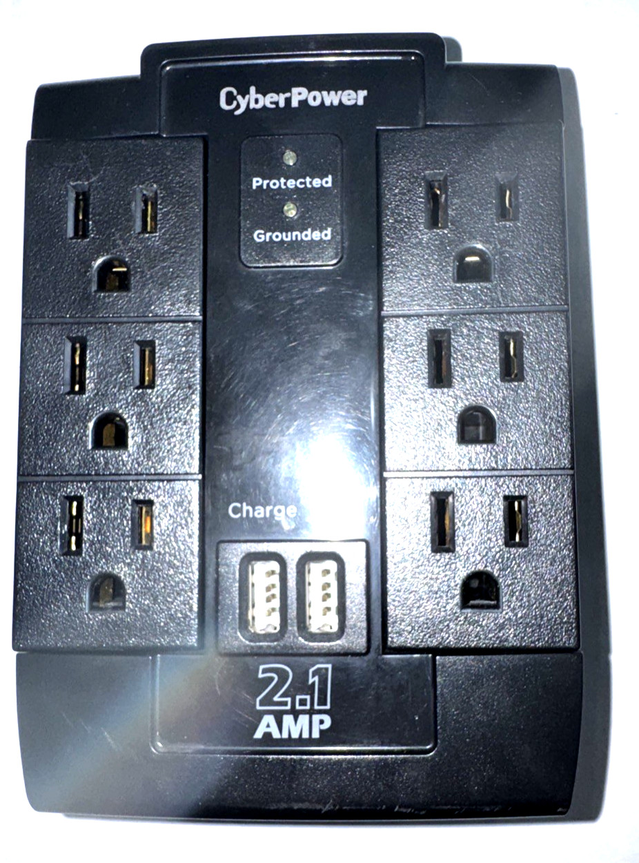 CyberPower CSP600WSURC2 6-Outlet Swivel Professional Surge Protector Wall Tap 