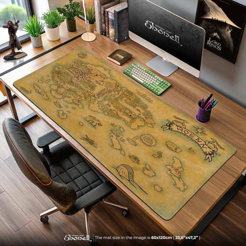 Hoenn Region Pokémon Mouse Pad – Vintage Fantasy Map from Ruby & Sapphire