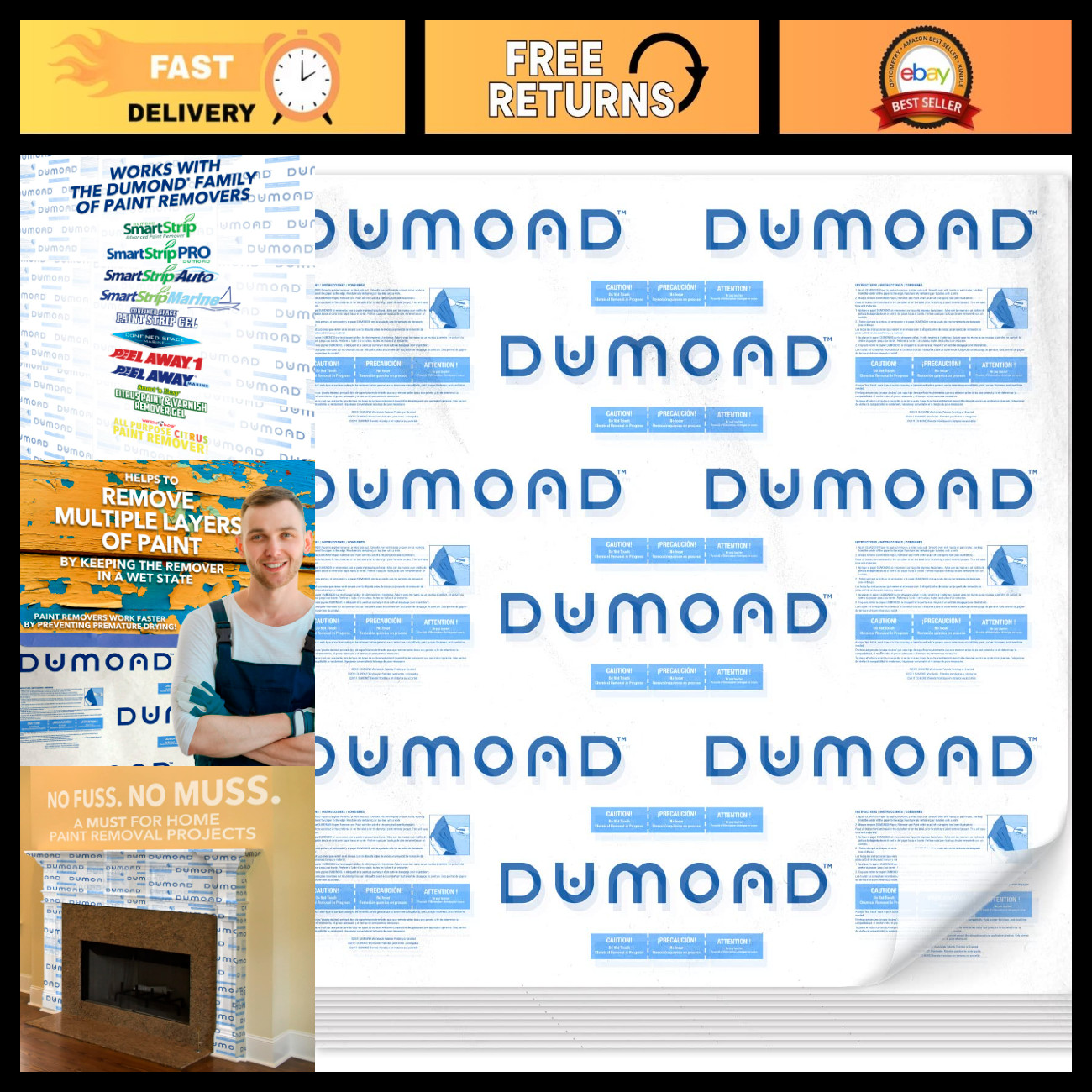 Laminated Paper for Paint Removers - Extends Life, Speeds Removal, 3 Sheets 39"x