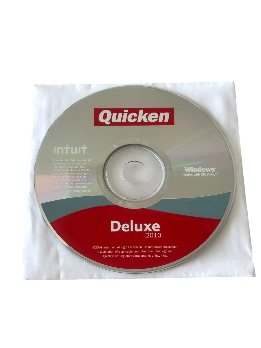 Intuit Quicken Deluxe 2010 for Windows XP/Vista/7 NOT FOR Win 10/11