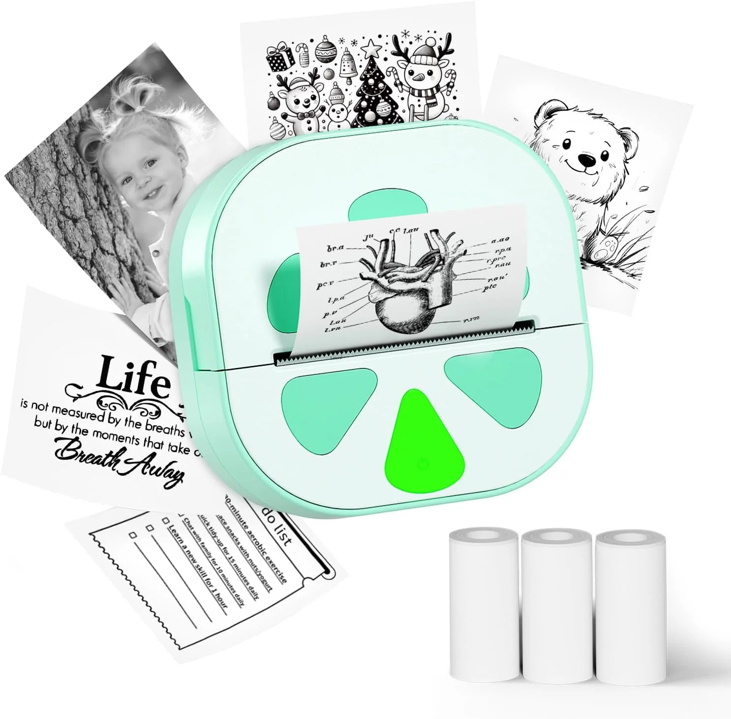 Mini Sticker Printer, D20 Portable Bluetooth Inkless Thermal Sticker Maker Machi