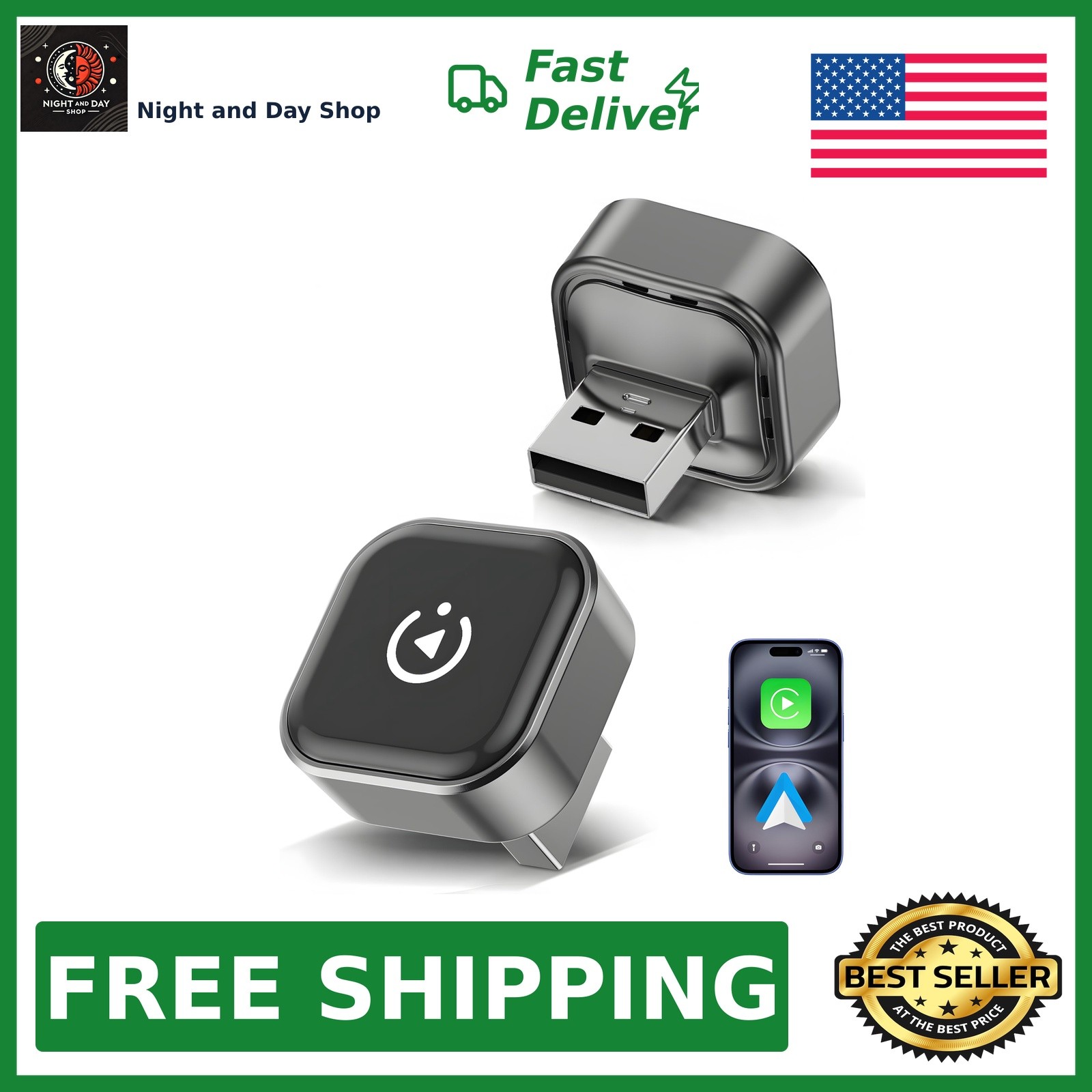 Spedal 2026 2-in-1 Wireless CarPlay and Android Auto Adapter | Ultra Mini Don...