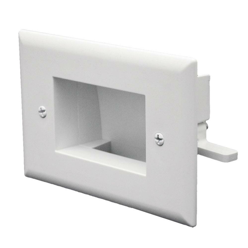 Datacomm Electronics 45-0009-WH Easy Mount Recessed Low Voltage Cable Plate S...