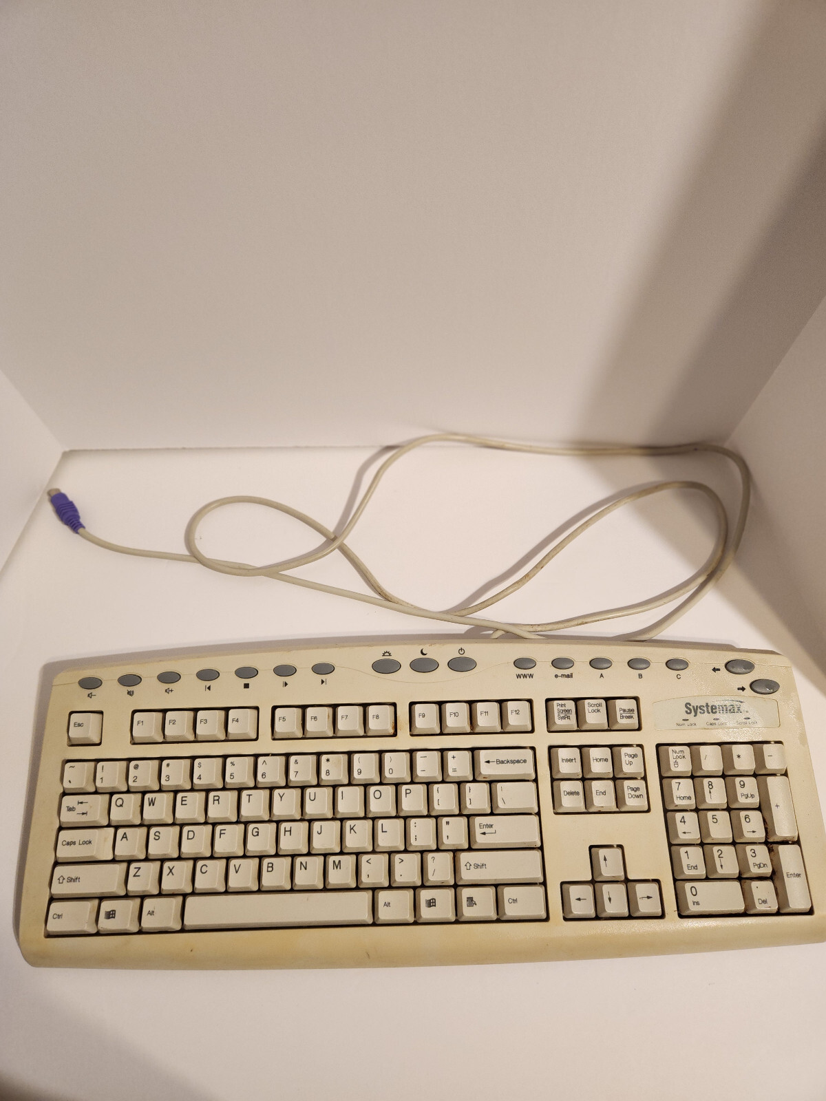 Vintage Systemax Beige Computer Keyboard TA-19-461