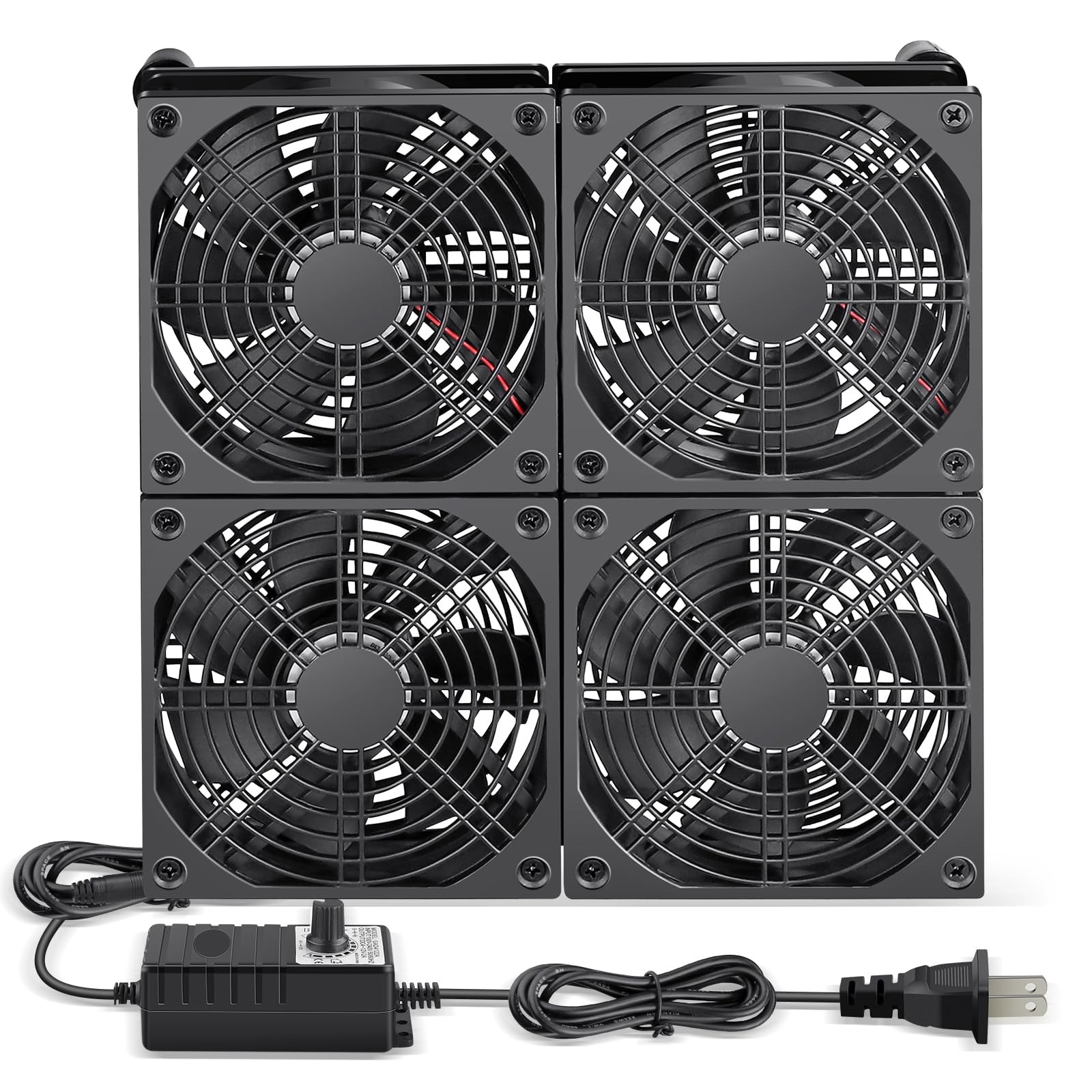 WDERAIR 4X 120mm Small Flat Router Cooling Box Fan with Variable Speed