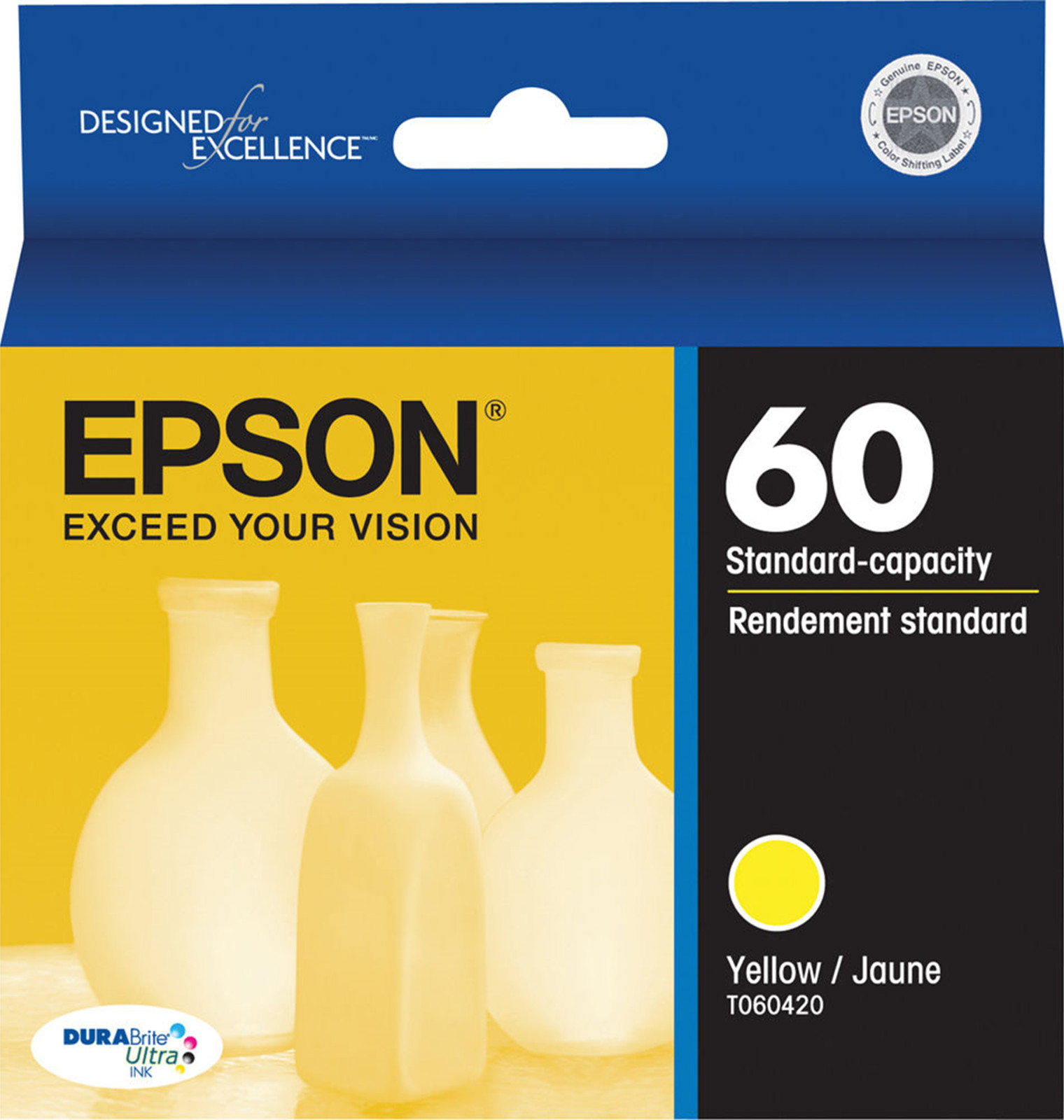 New Genuine Epson T0604 Yellow Ink Cartridge, Stylus C68, CX4200, Stylus CX4800