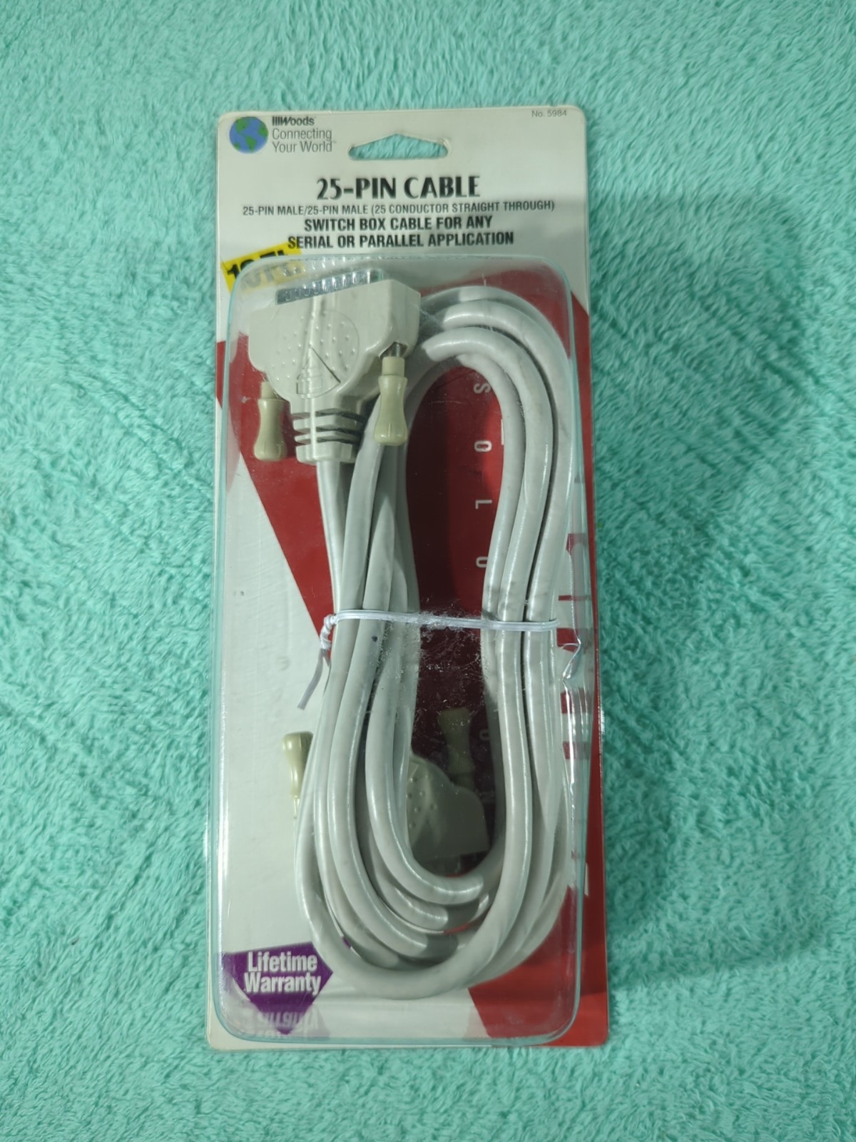 25-Pin Male Switch Box Cable (serial or Parallel Application) 10 feet Woods 5984