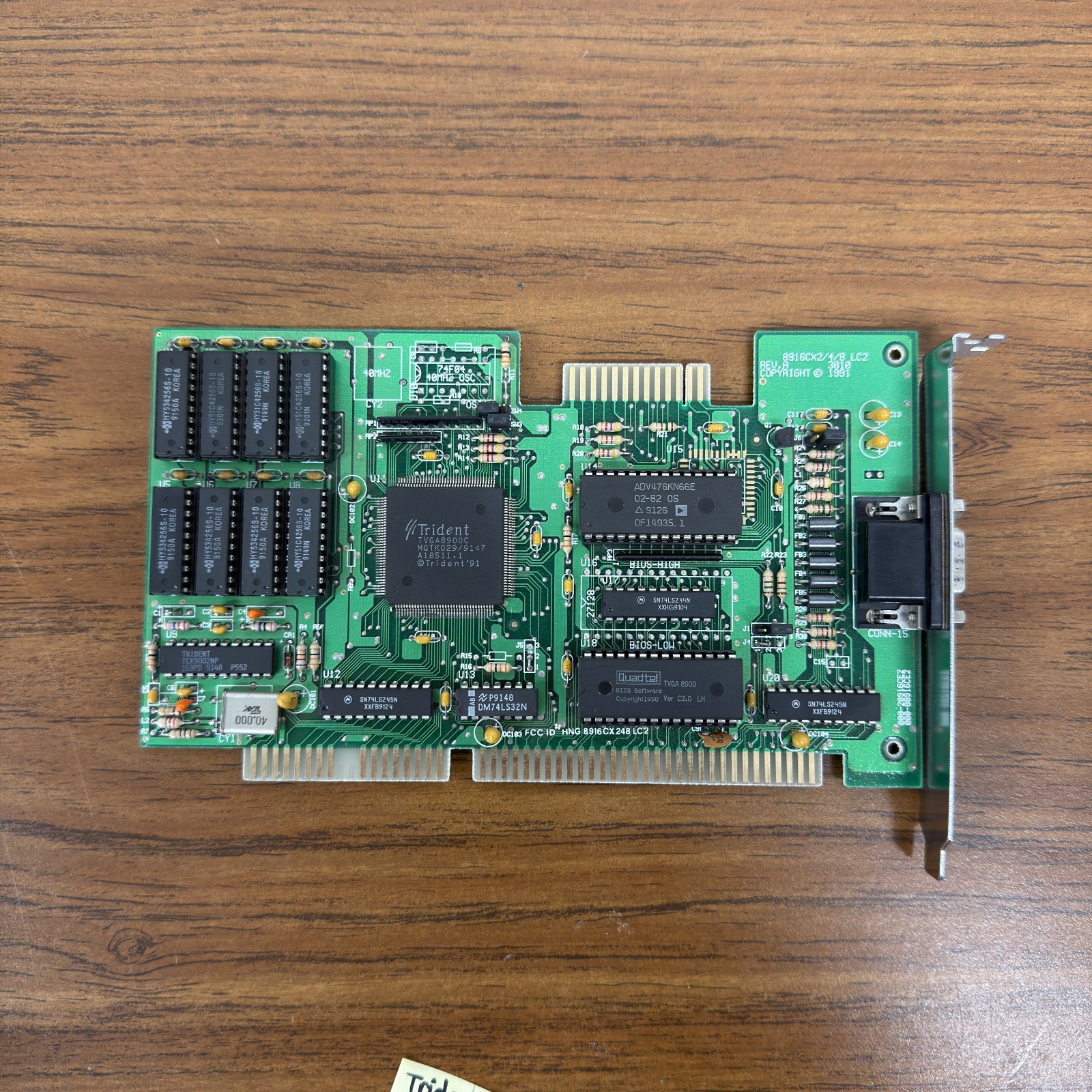 Trident TVGA8900C 1MB 16-Bit ISA VGA Video Graphics Card Vintage DOS
