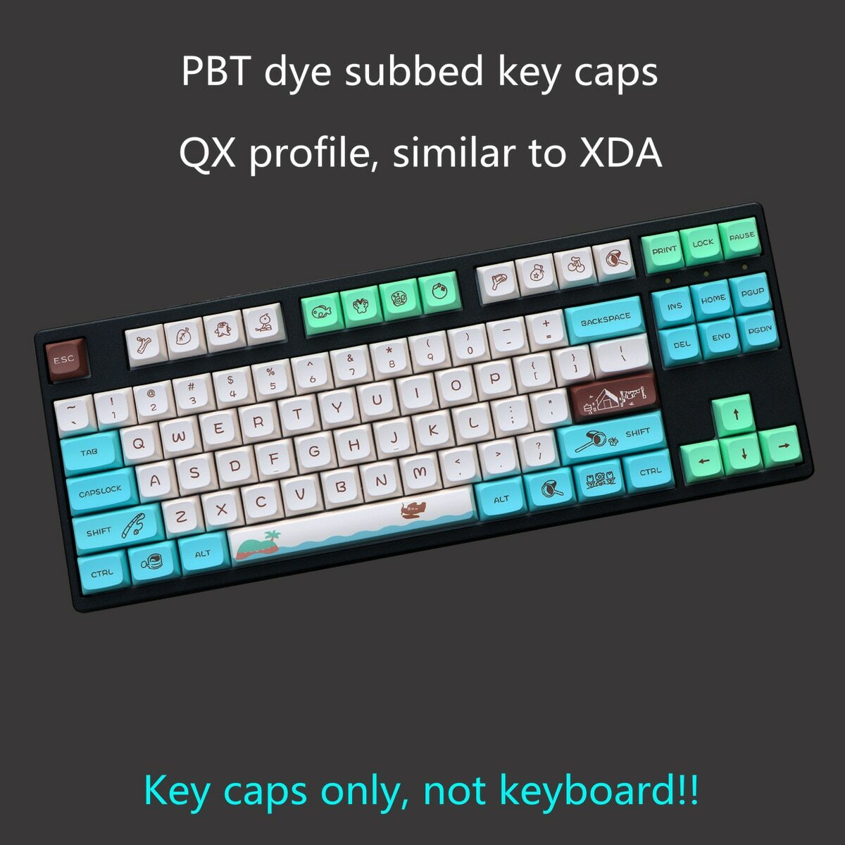 134 Keys/set PBT QX XDA Profile The Great Outdoors Keycap Set Camping Nature