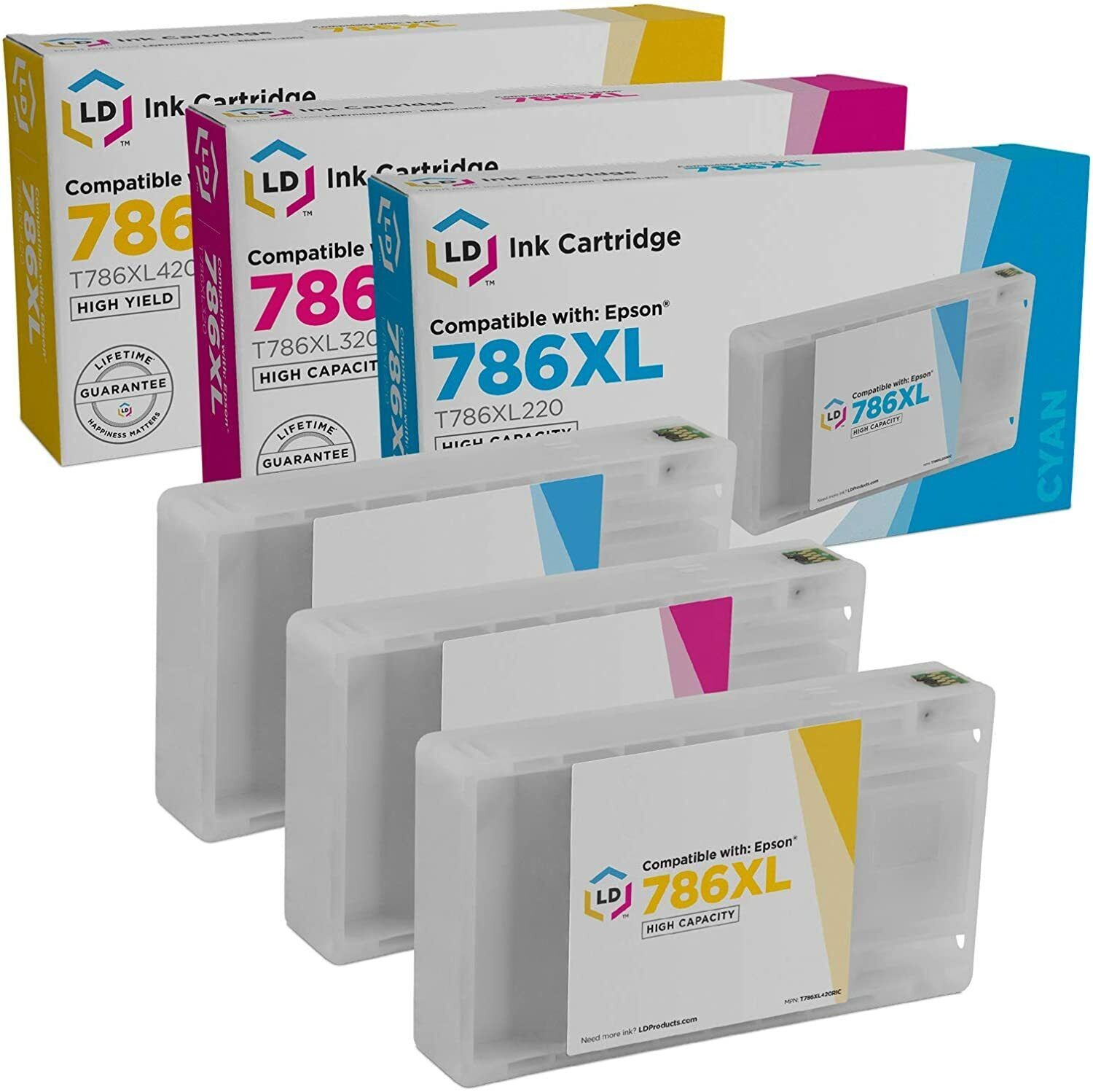 3Pk Replacement Ink for Epson 786XL T786XL WorkForce Pro WF-5190 WF-5620 WF-5690