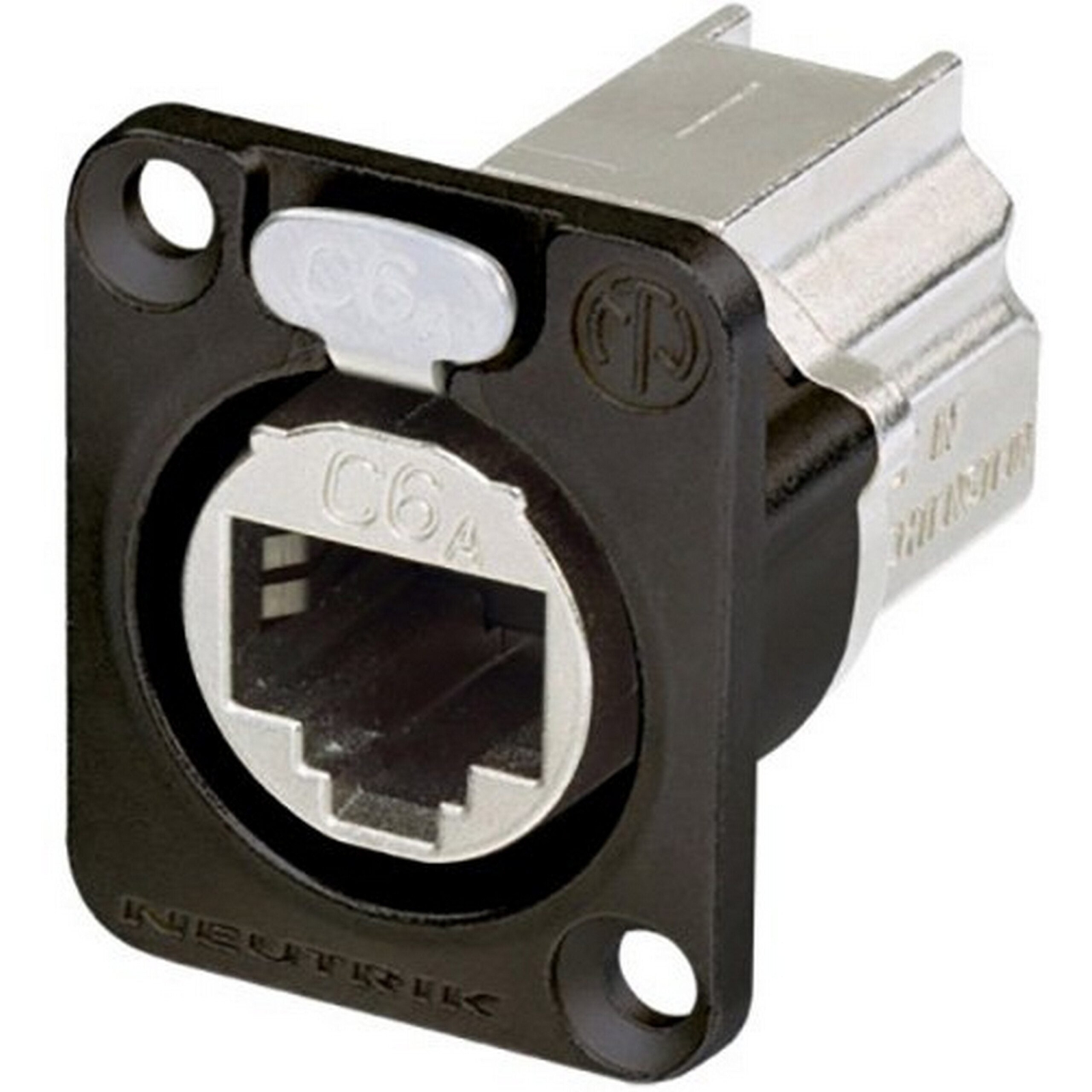 Neutrik NE8FDX-P6-B D-Shape CAT6A etherCON Panel Connector, Shielded