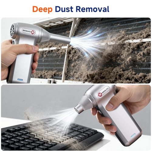 SEAUTO COMPRESSED AIR DUSTER-125,000 RPM CORDLESS ELECTRIC AIR DUSTER, -  GRAY