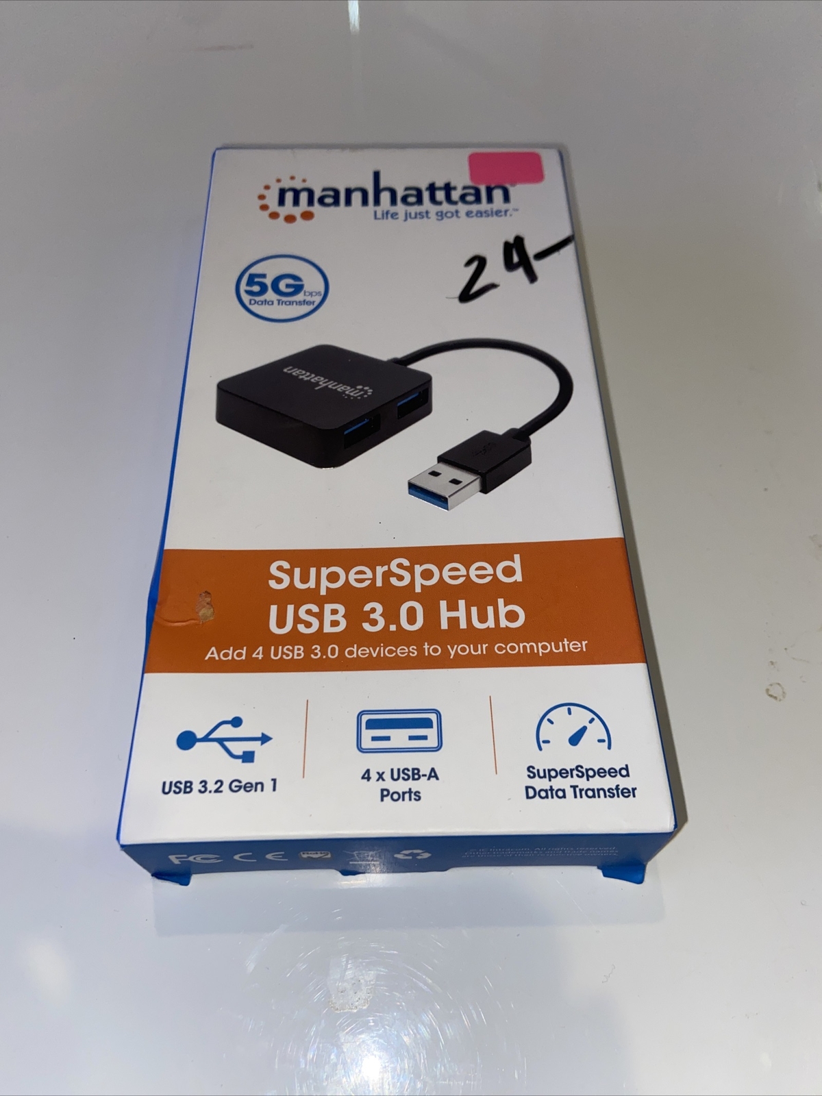 manhattan SuperSpeed USB 3.0 Hub 5G bps Data Transfer