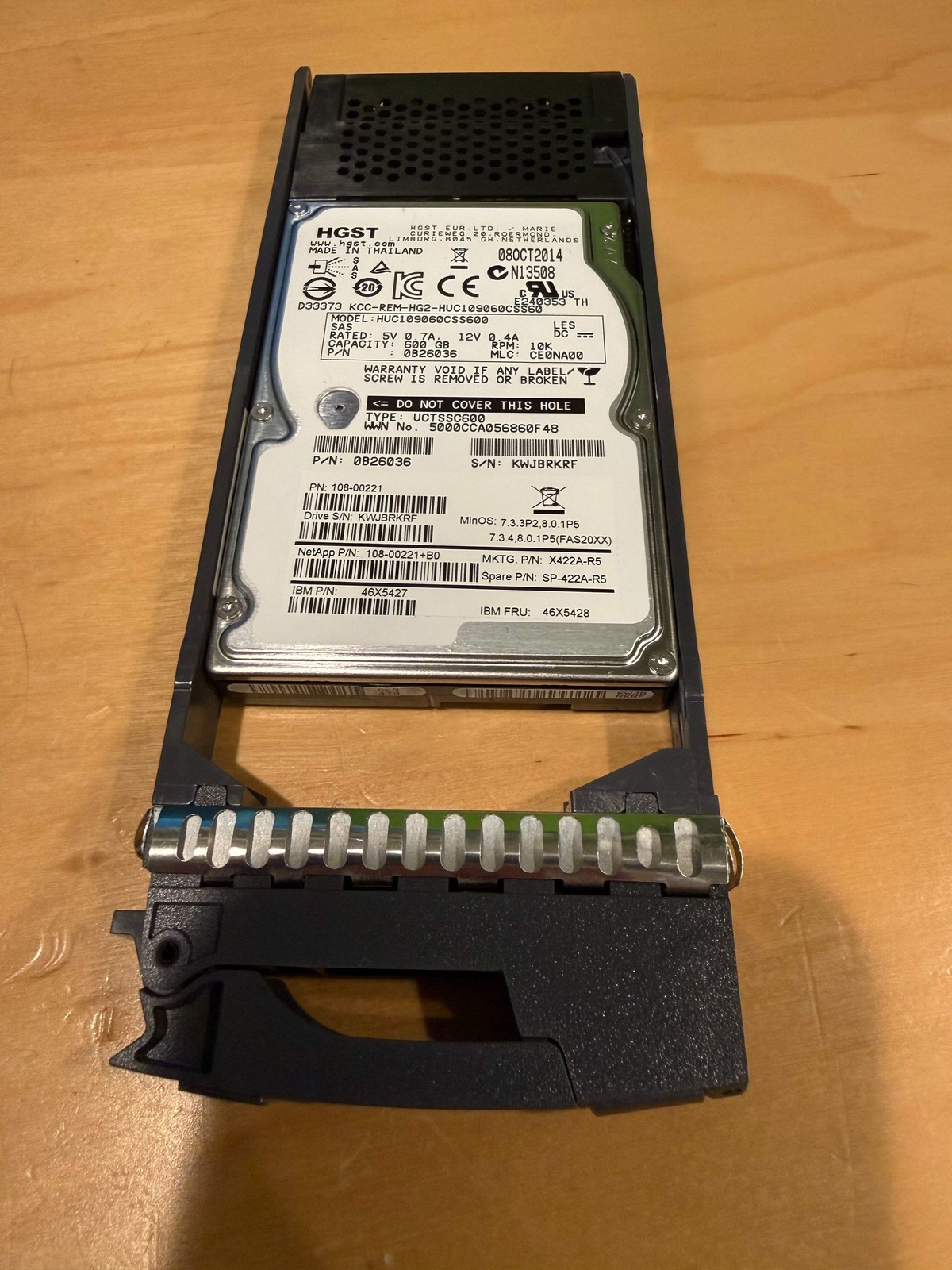 NetApp X422A-R5 600GB 10K SAS HDD in NetApp Tray | 108-00221