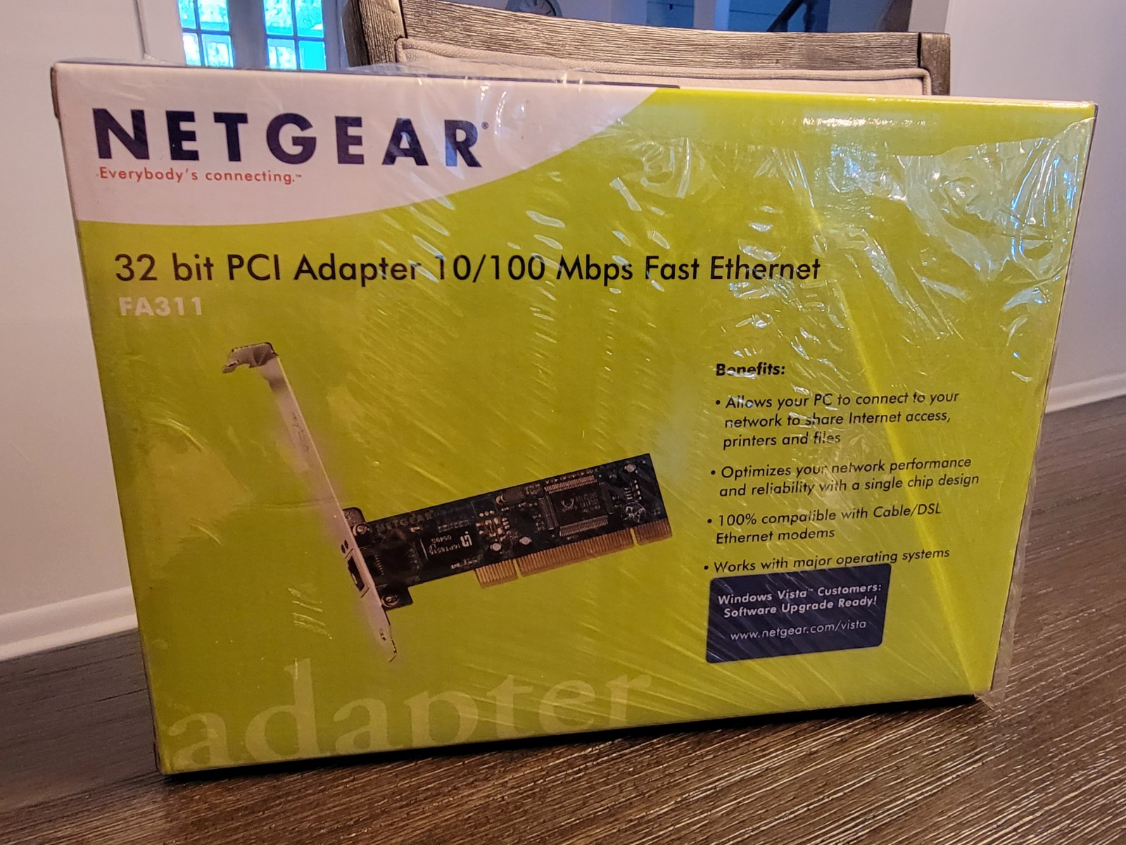 New Sealed Netgear 32 bit PCI Adapter FA311 10/100 Mbps Fast Ethernet