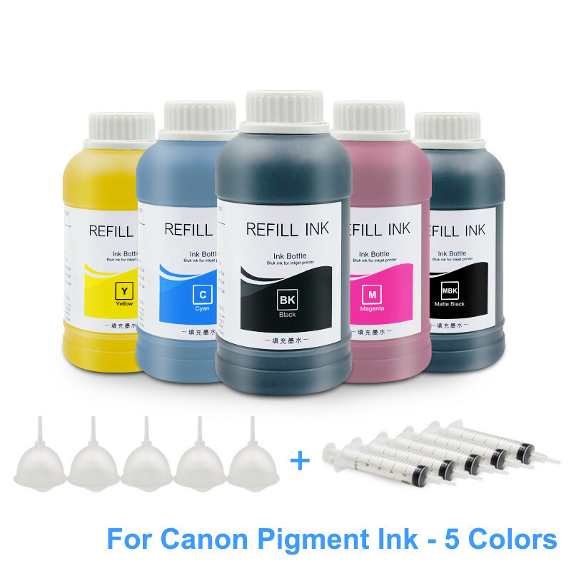 5 Colors Pigment Ink for Canon ImagePROGRAF TM-300 TM-200 TM-5200 Printer 250ml