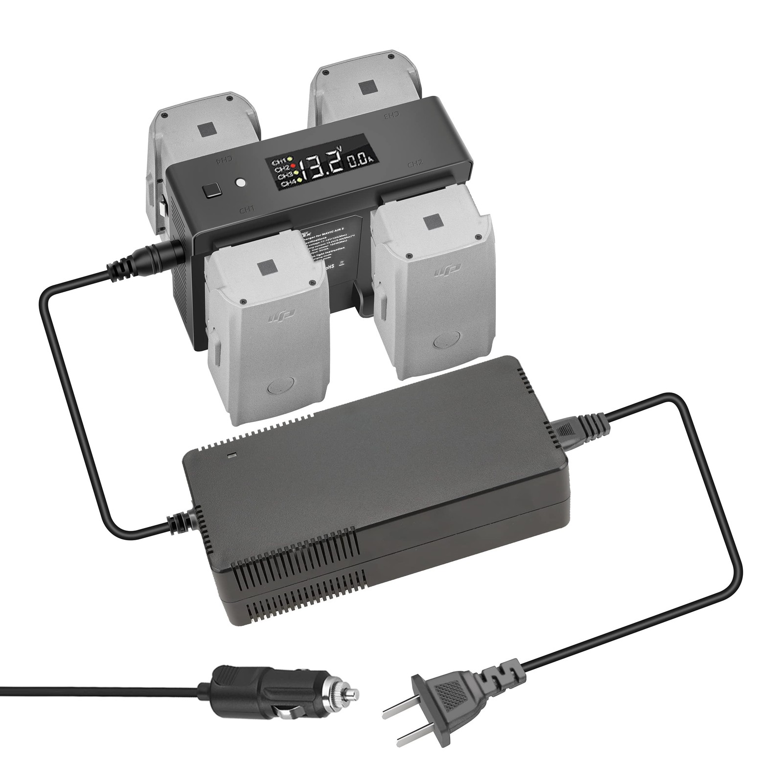 Hanatora Battery Home Charger & Car Charger Switch DJI Air 2S,Mavic Air 2