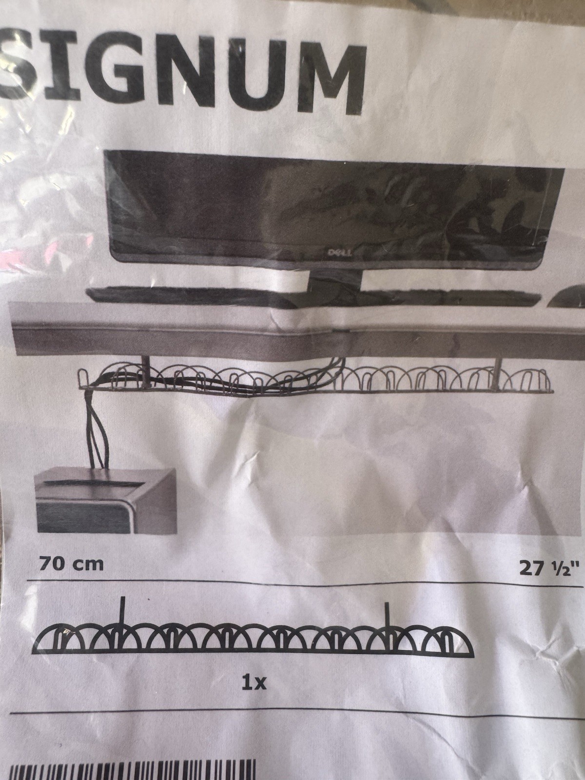 IKEA SIGNUM 302.002.53 Cable Management Rack 70cm 27.5” Under Desk Organizer New