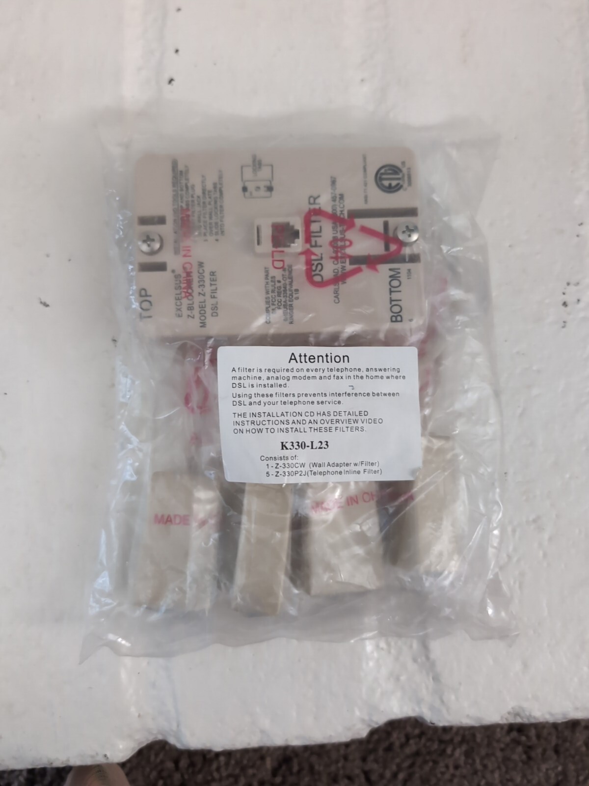 Excelsus Z-Blocker DSL Filter,  DSL Z-330CW, Z-330P2J qty 5 Filters