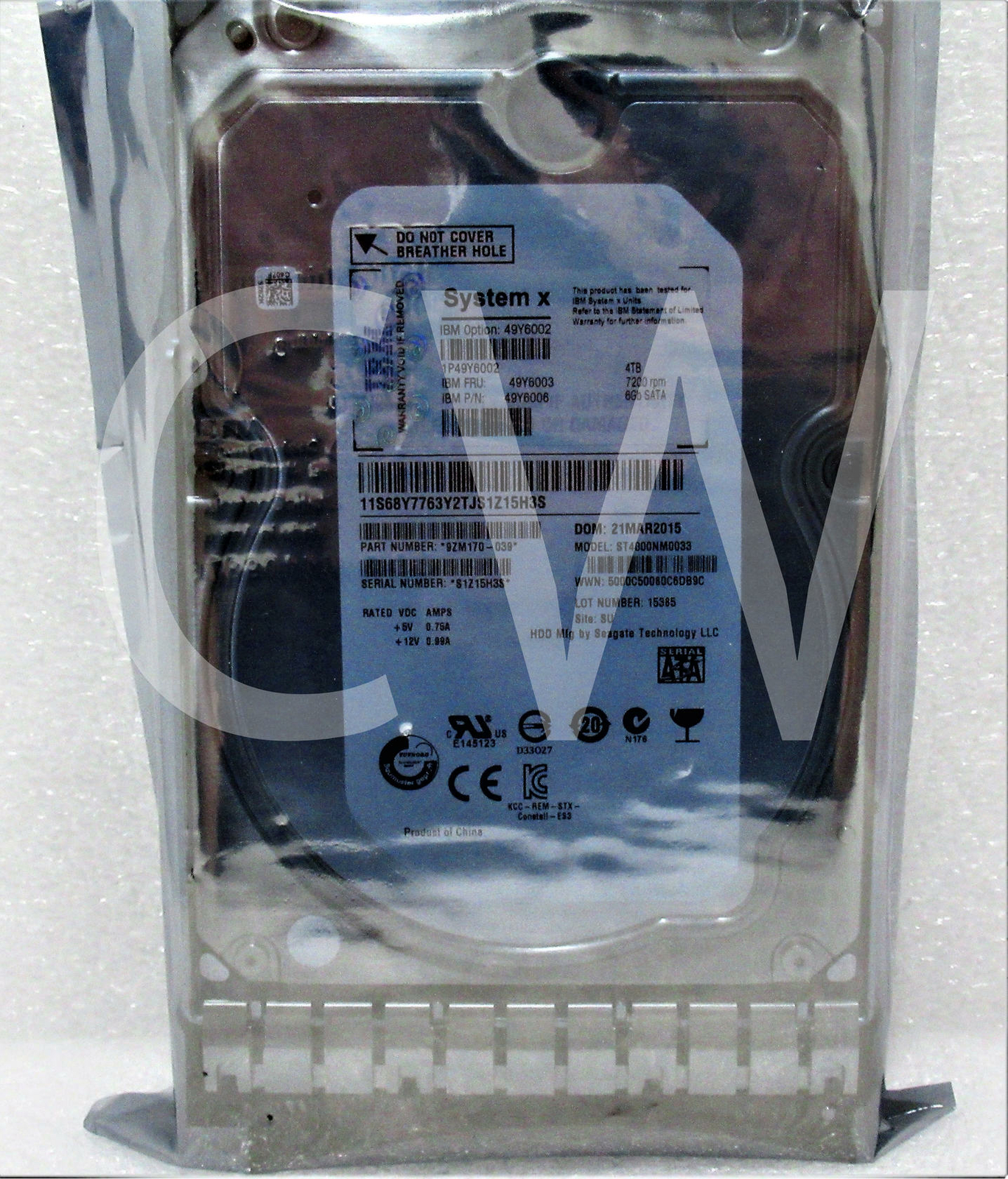 49Y6003 49Y6002 49Y6006 IBM 4TB 7.2K RPM 6Gb/s 3.5" SATA SERVER HDD Hard Drive