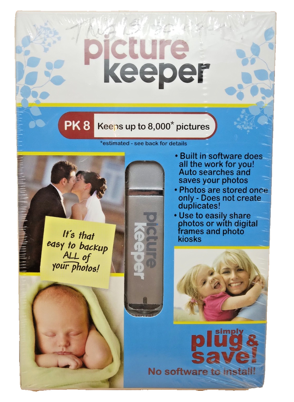 Picture Keeper PK-8 USB Photo Backup Flash Drive PC Mac Store Up to 8,000 Photos
