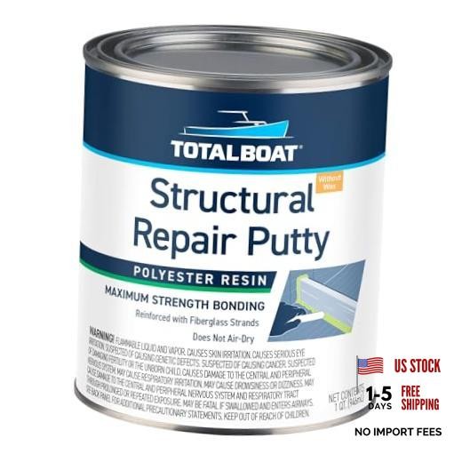 Polyester Structural Repair Putty - Marine Grade Long Strand Fiber Quart Kit