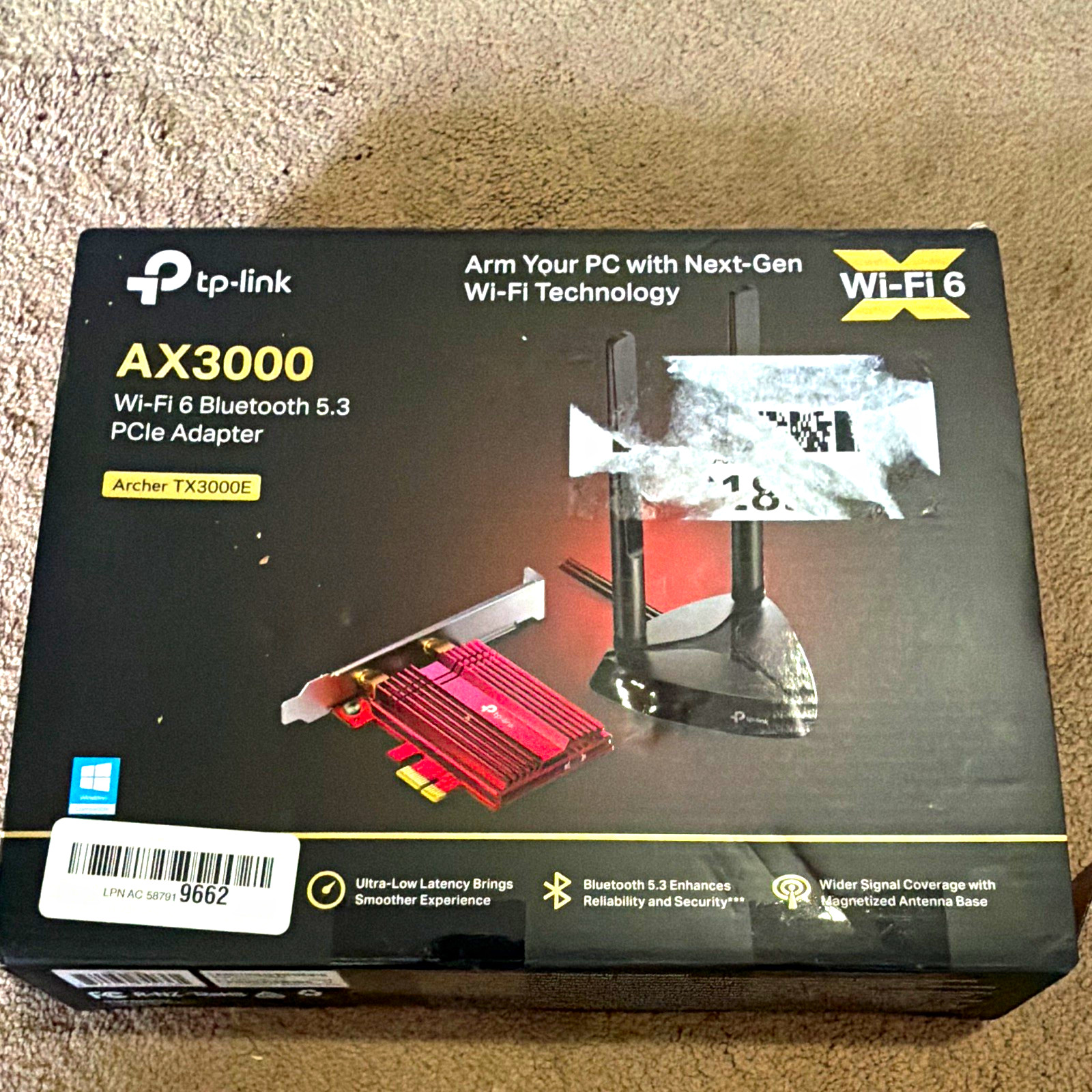 TP-LINK Archer TX3000E AX3000 Wi-Fi 6 Bluetooth 5.3 PCIe Adapter 2402Mbps