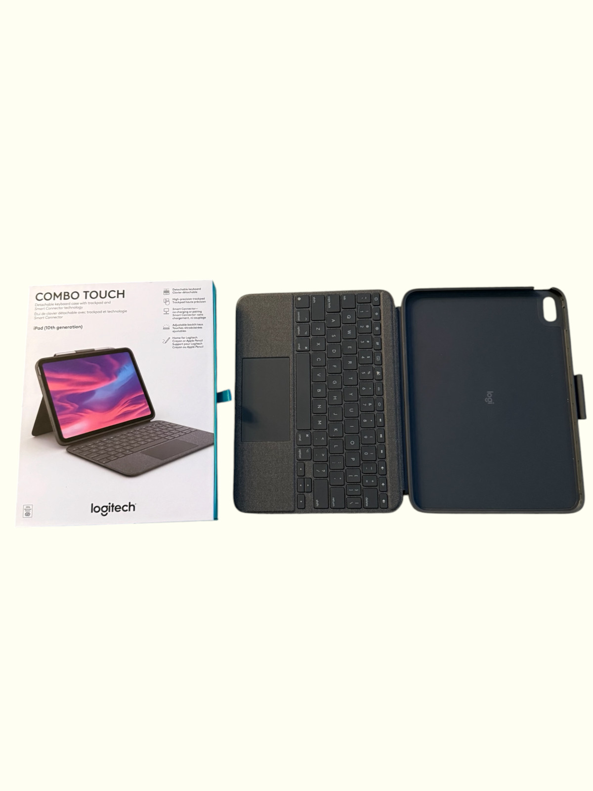 NEW OPEN BOX Logitech Combo Touch Detachable 10th Gen iPad Keyboard Case