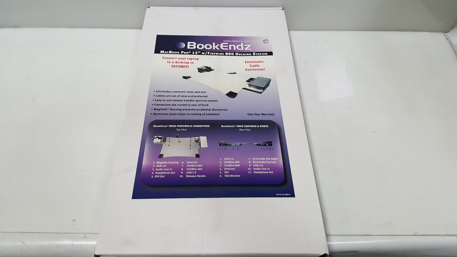 Bookendz BE-MBP15SD Docking Station for 15" Apple Macbook Pro