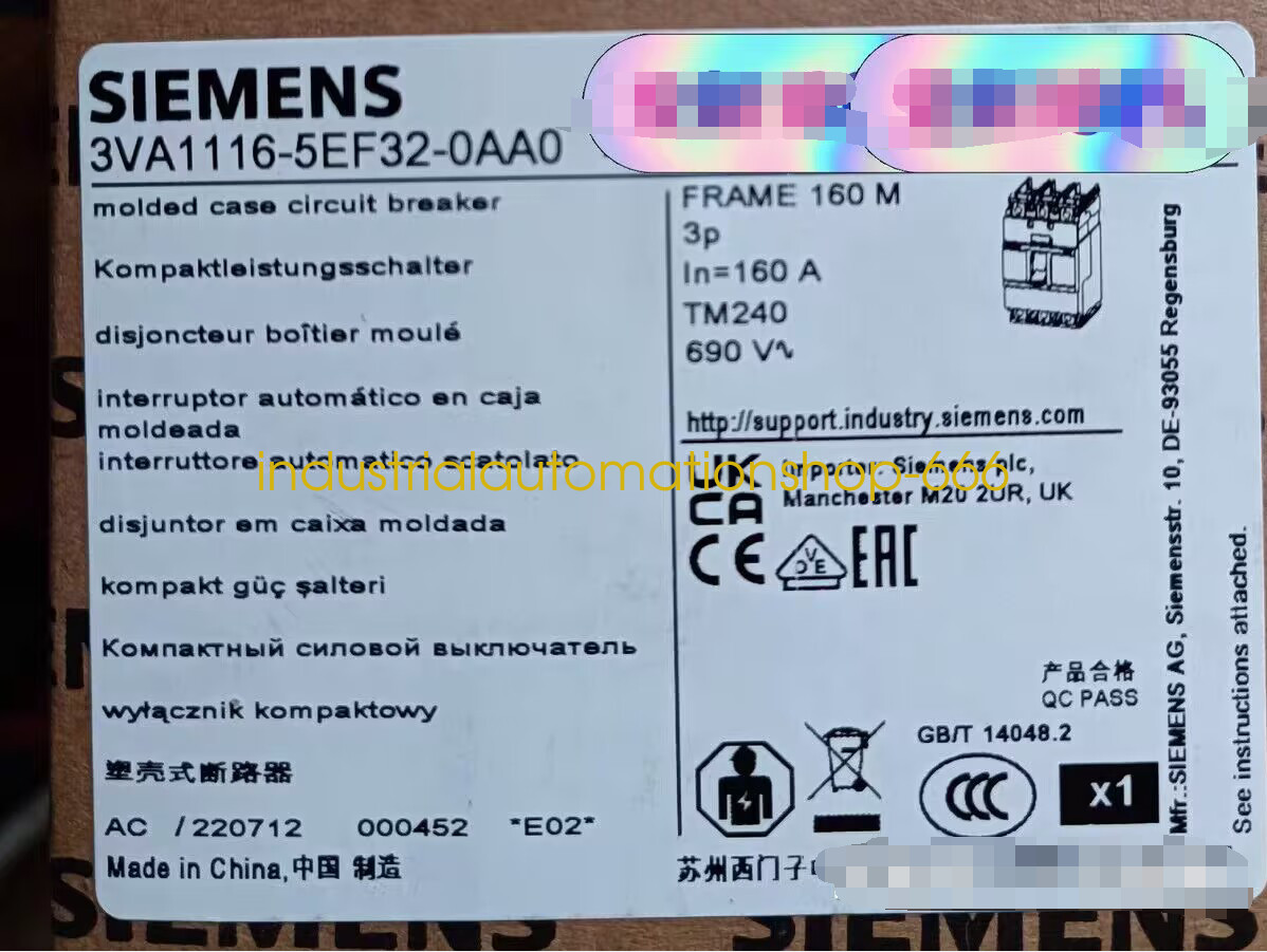 1PC NEW 3VA1116-5EF32-0AA0 Circuit Breaker Via DHL or FedEX