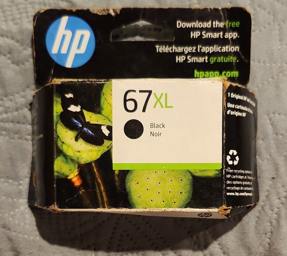 HP 67XL Black Genuine/Original Inkjet Ink Cartridge 3YM57AN for HP Printers