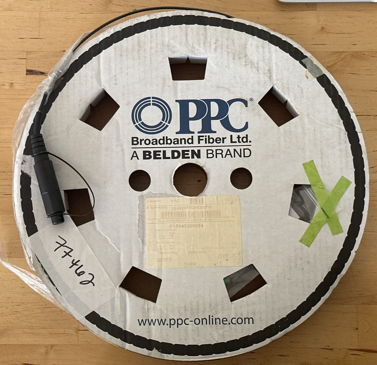 PPC Broadband Fiber Optic Cable TNCA-093-PB-BLK-FT-A1 250FT RL B5 NC 250ft New