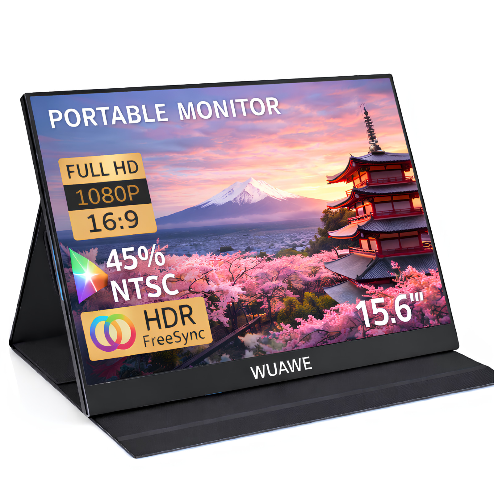 Touchscreen Portable Monitor 15.6" WUAWE FHD IPS Matte Laptop Screen Extender