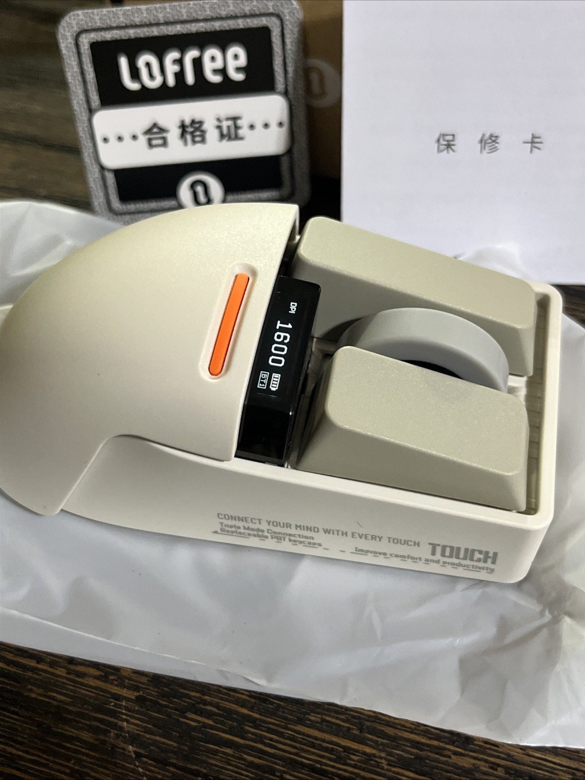 LOFREE Touch PBT Wireless Mouse with USB Receiver, Bluetooth, Wired Connectio...