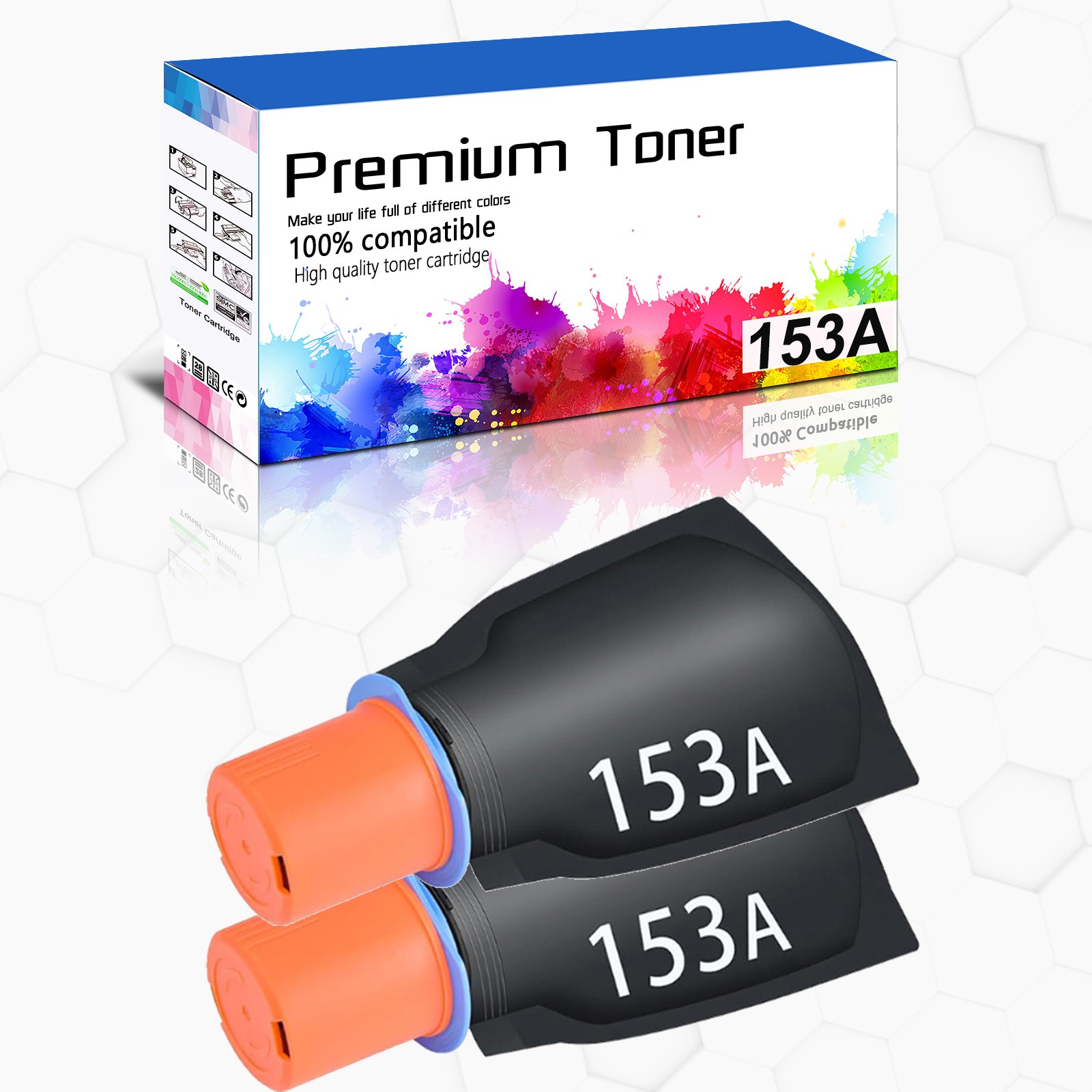2PK W1530A Compatible HP 153A Black Toner Reload Kit For Laser Tank 2504 2504dw