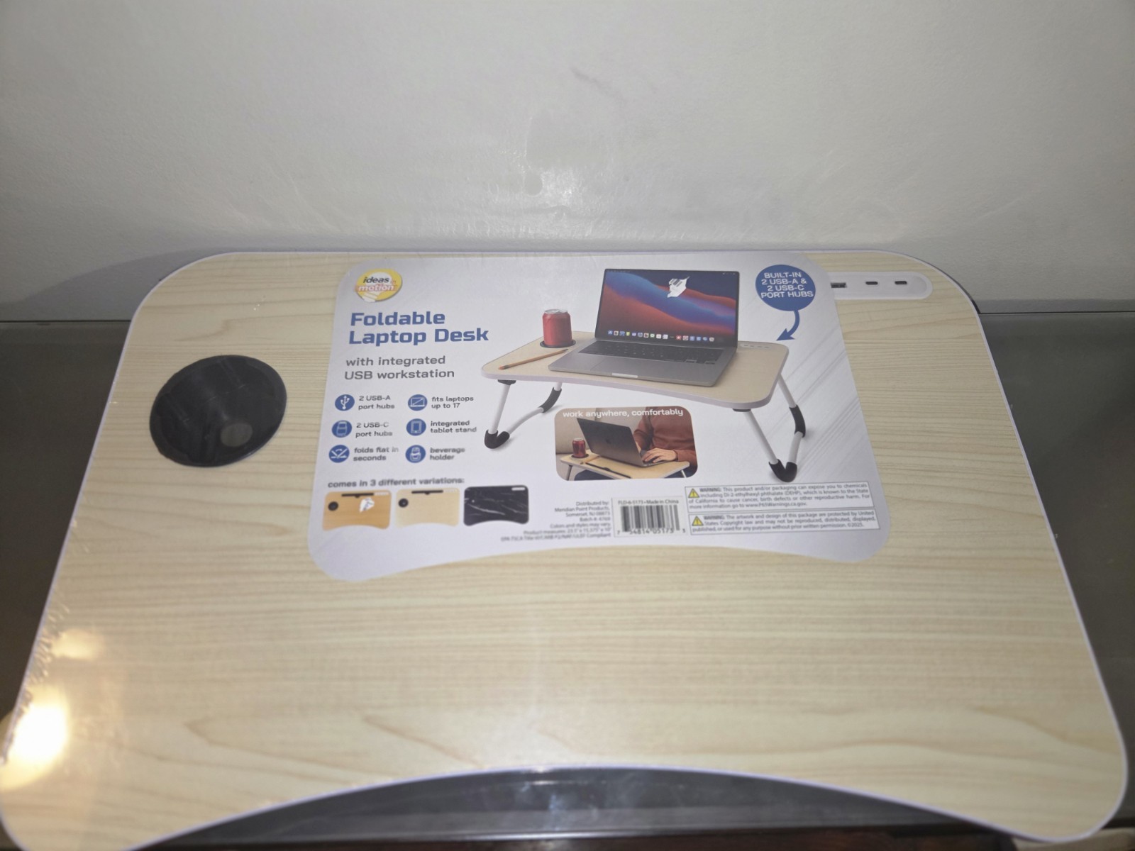 Slendor Lap Desk with Tablet Slot, Foldable Laptop Table with Storage Drawer ...